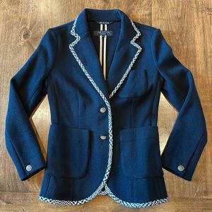 RAG & BONE Bromley Black White Wool Knit Blazer XS